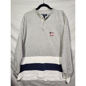 Y2K Britches American Rugby Shirt Large Striped Long Sleeve‎ Polo Great Outdoors